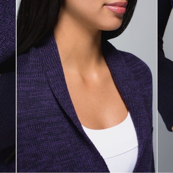 lululemon athletica wrap It Up Sweater Deep Purple Cardigan - Picture 5 of 15